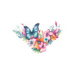 Flowers & Butterfly Pubic Temporary Tattoo